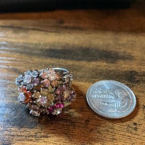 Sterling Silver Flower Cluster Statement Ring